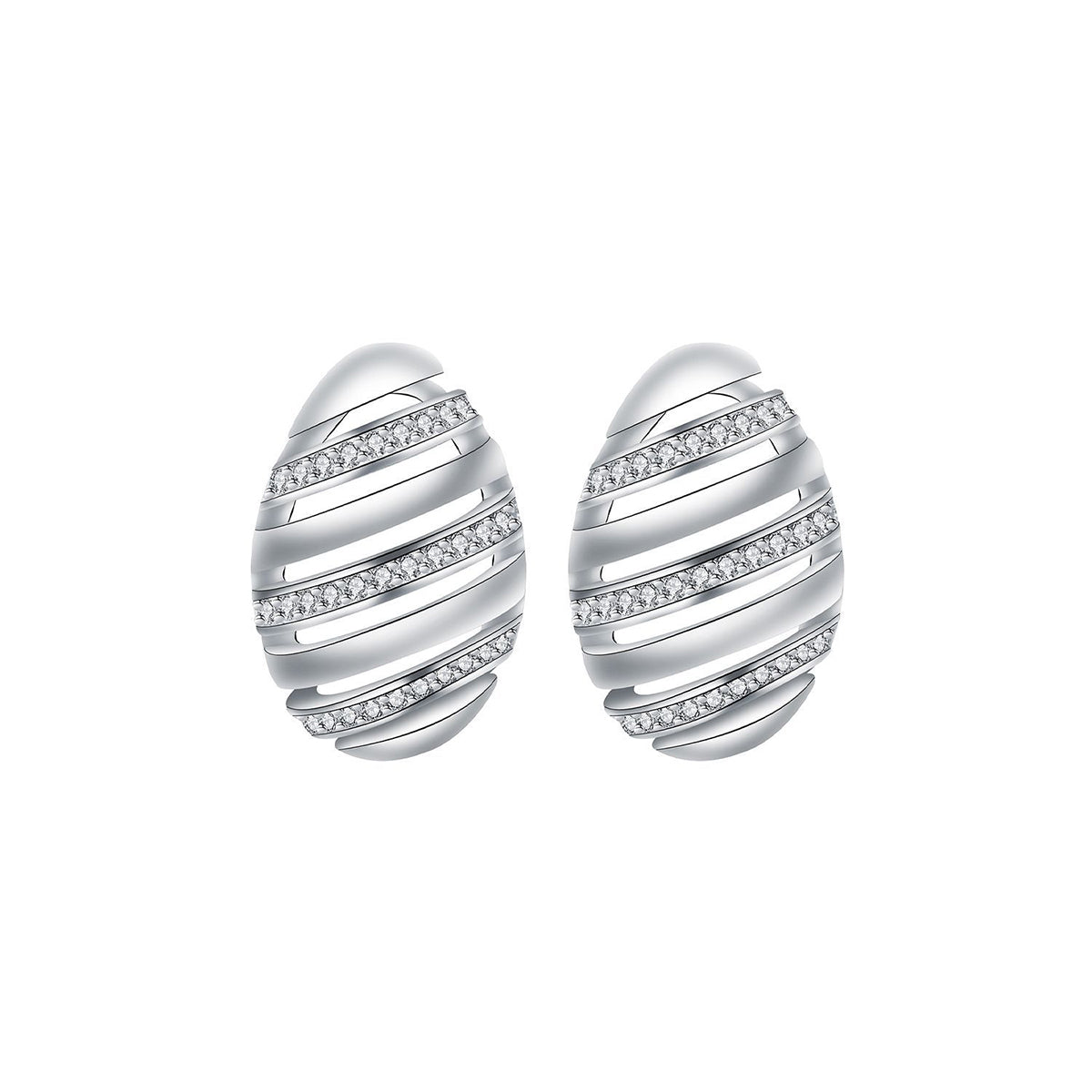 Pendientes de joyería de moda de cobre con baño de plata