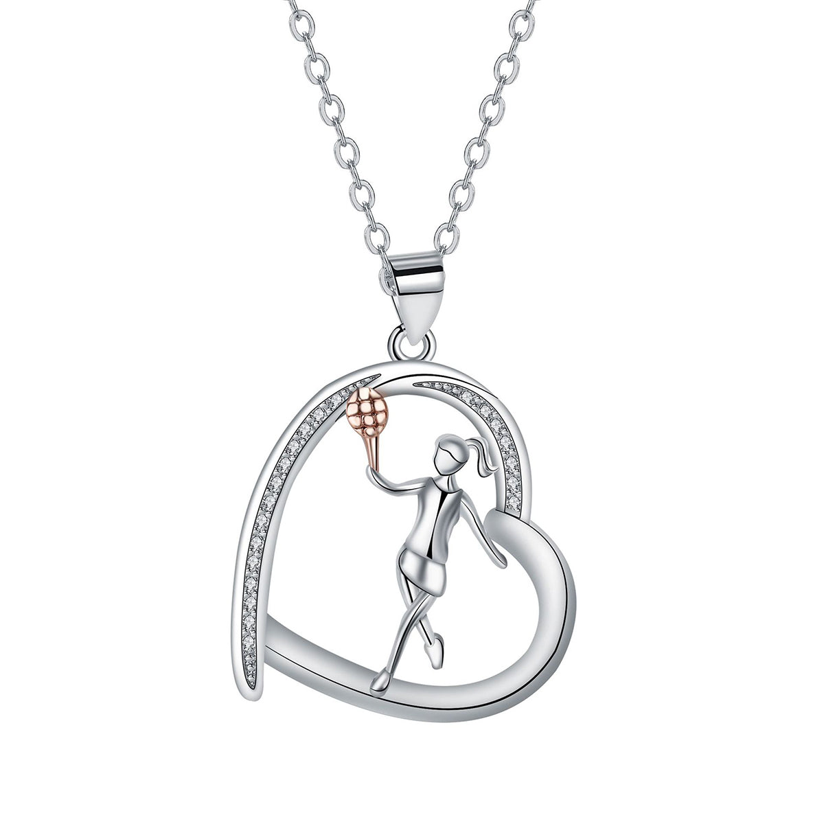 Copper With Silver Plated Heart Pendant Necklace