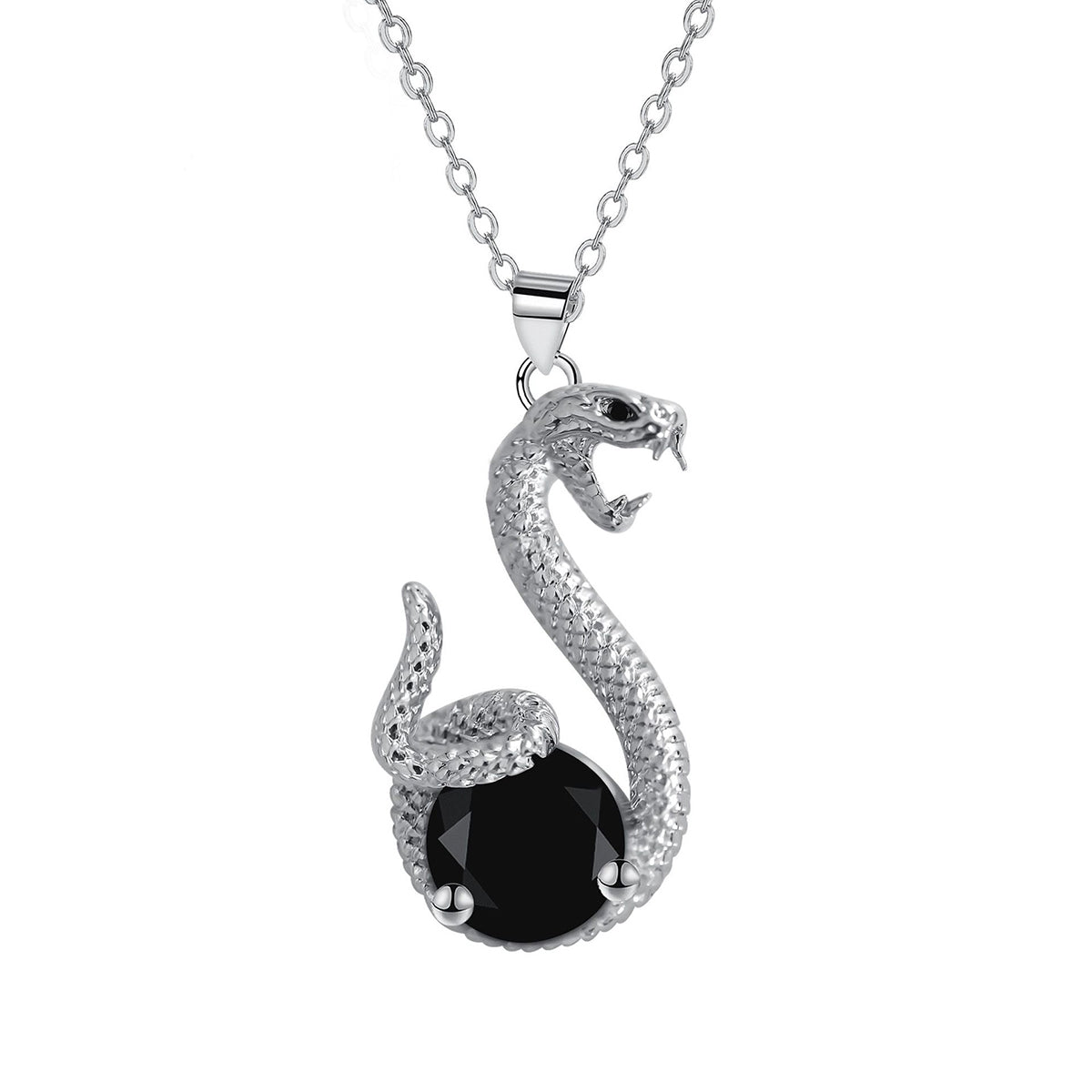 Copper With Silver Plated Snake Pendant Necklace