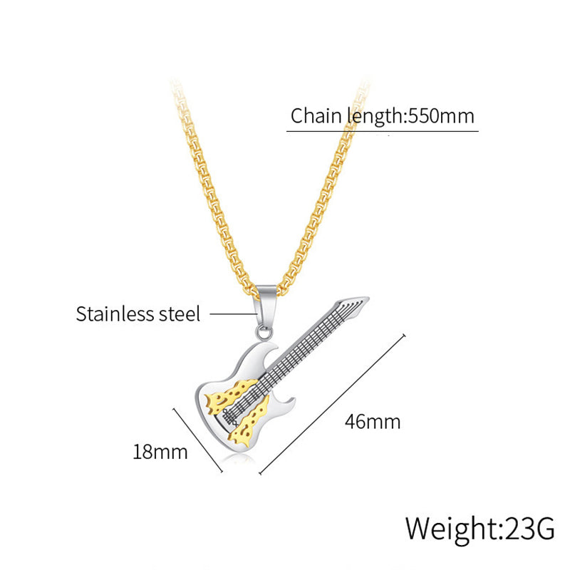 Stainless Steel Jewelry Guitar Fashion Necklace Chain