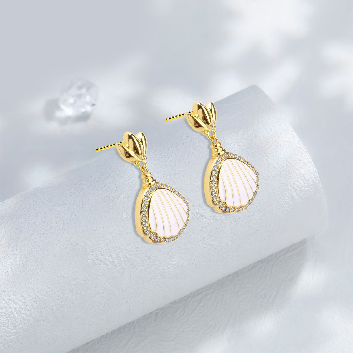 Copper With Gold Plated Fashion Jewelry Earrings
