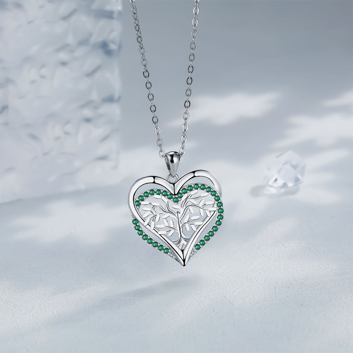 Copper With Silver Plated Tree of Life Heart Pendant Necklace