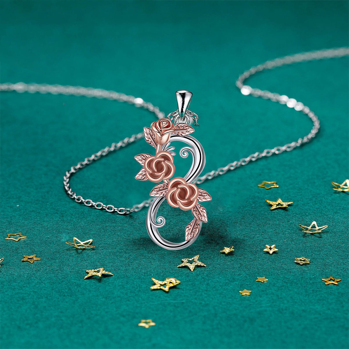 Copper With Silver/Rosegold Plated Infinity Pendant Necklace