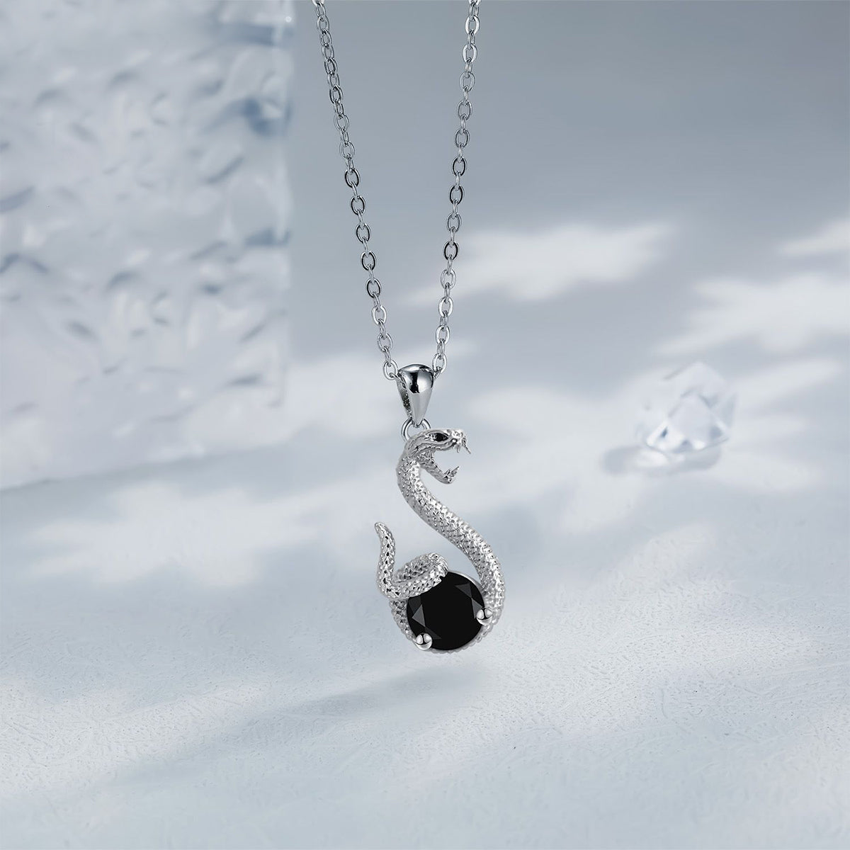 Copper With Silver Plated Snake Pendant Necklace