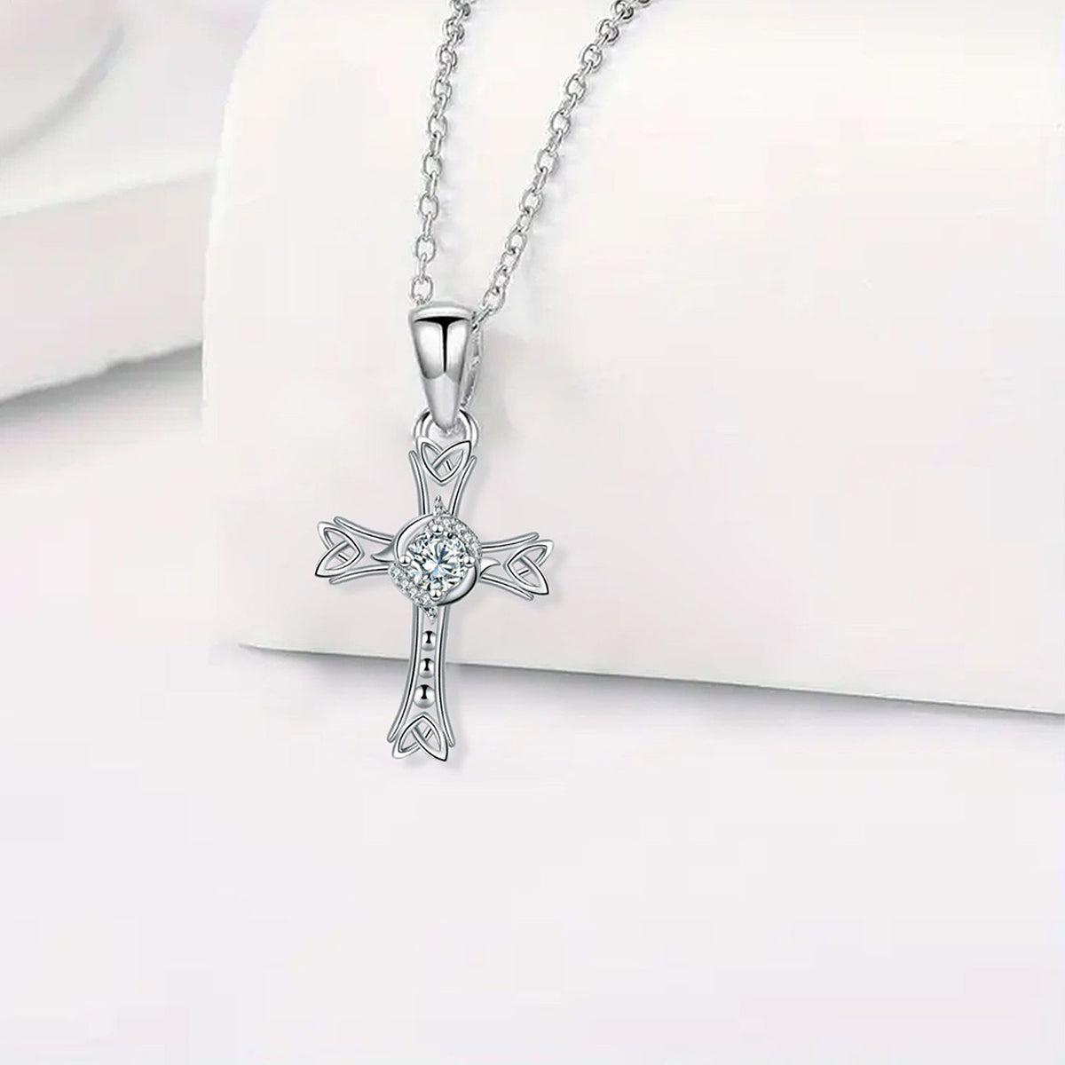 Copper With Silver Plated Cross Pendant Necklace