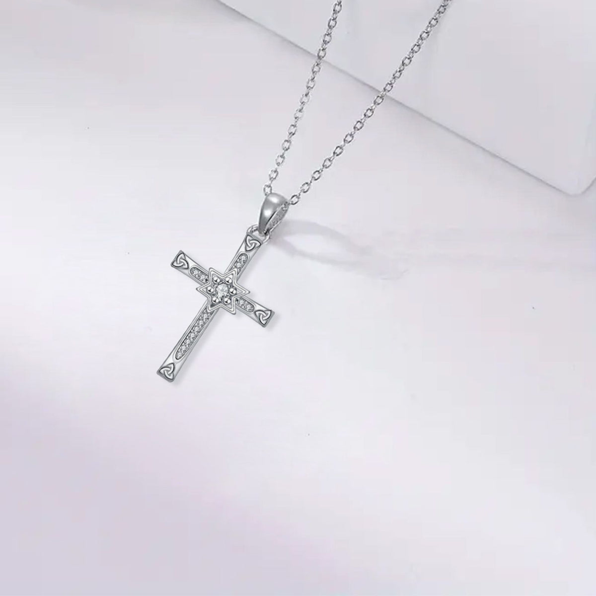 Copper With Silver Plated Cross Pendant Necklace