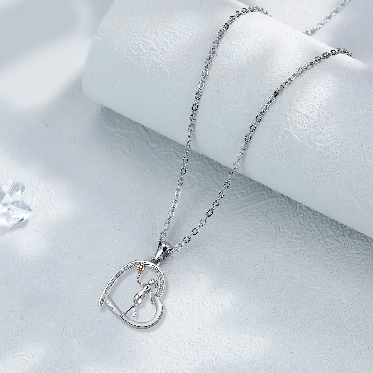Copper With Silver Plated Heart Pendant Necklace
