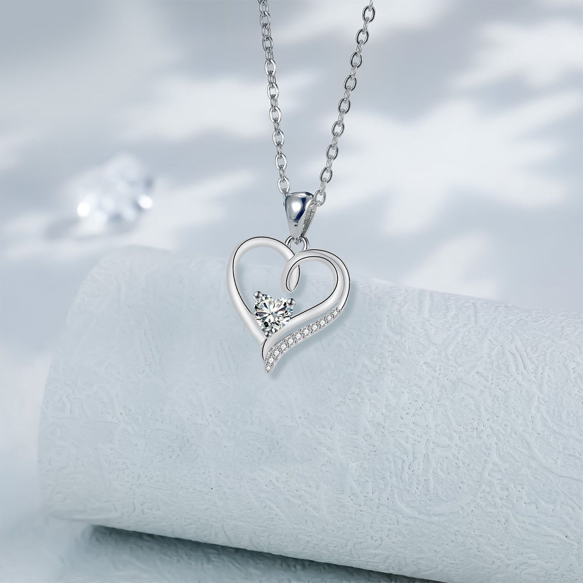 Copper With Silver Plated Heart Pendant Necklace