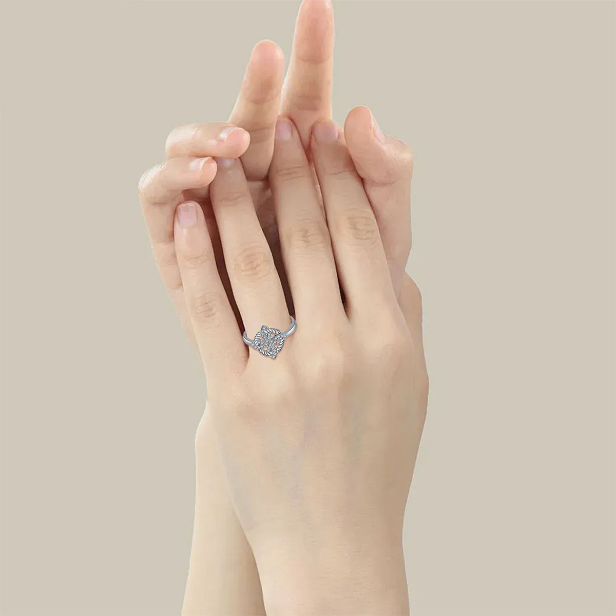 Copper With Silver Plated Lucky Fashion Ring