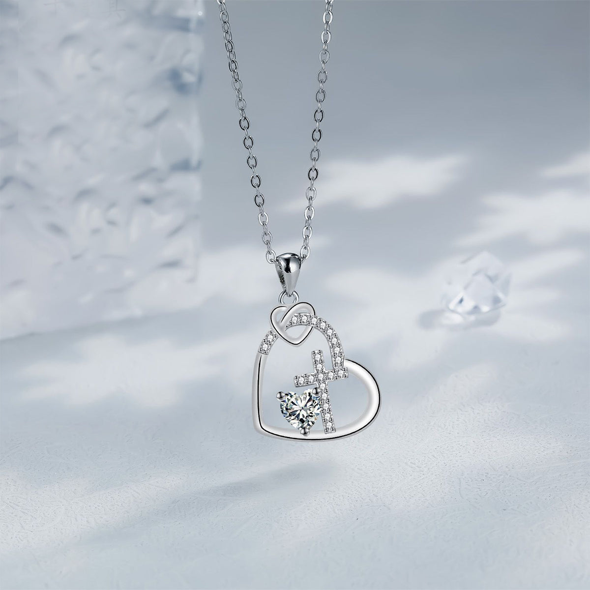 Copper With Silver Plated Heart Pendant Necklace