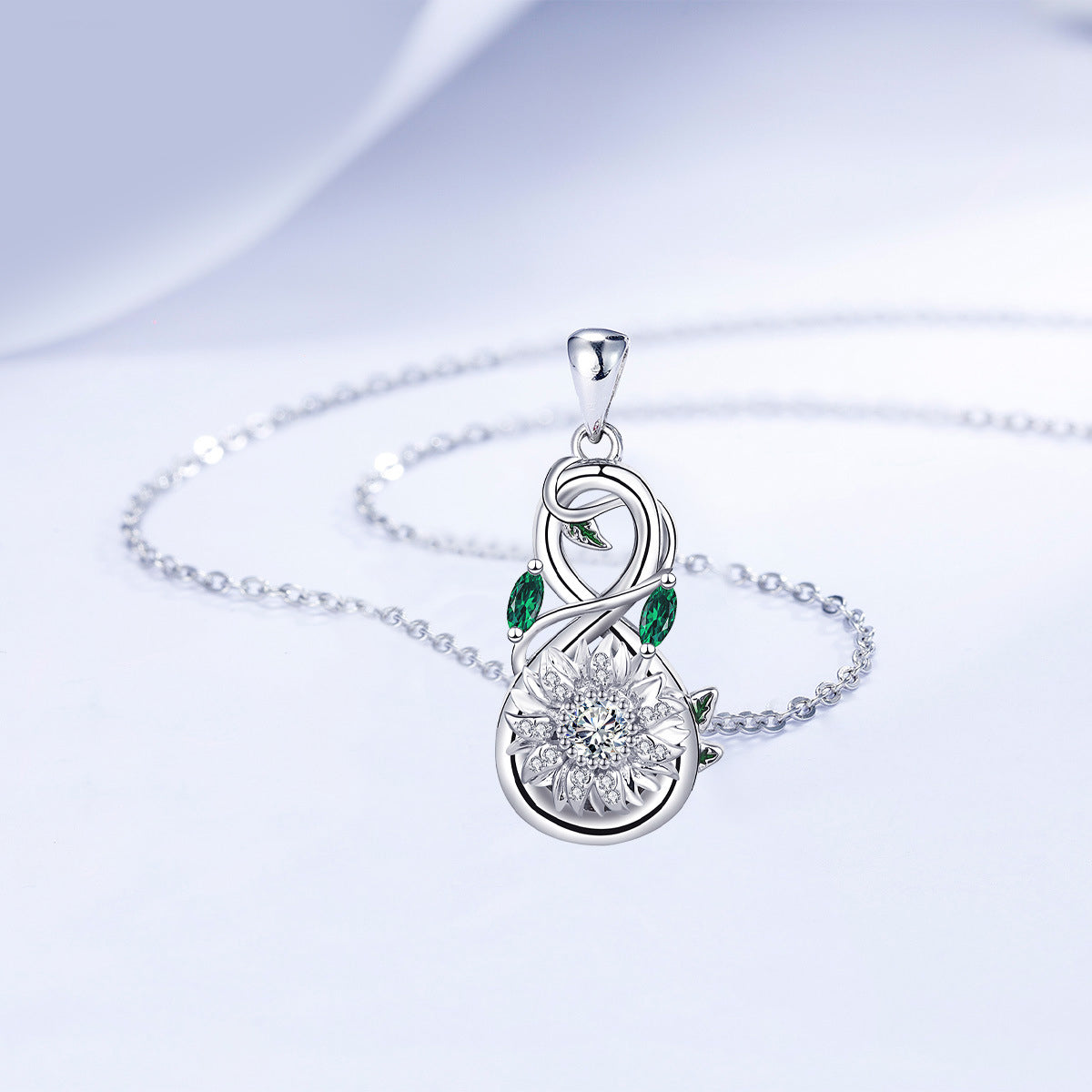 Copper With Silver Plated Infinity Pendant Necklace for Women