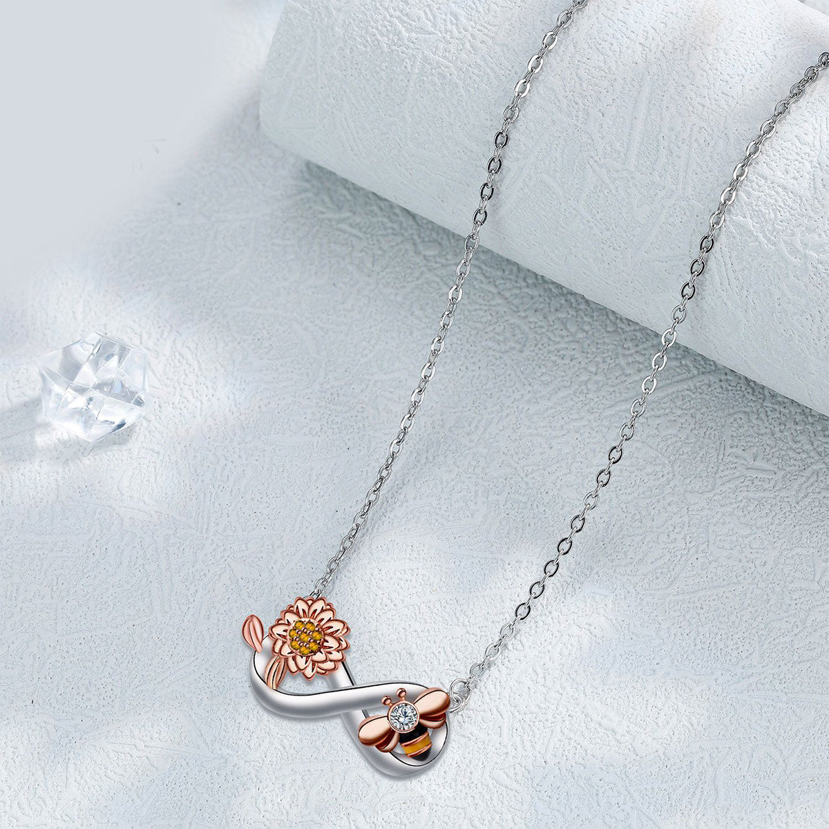 Copper With Silver/Rosegold Plated Infinity Pendant Necklace