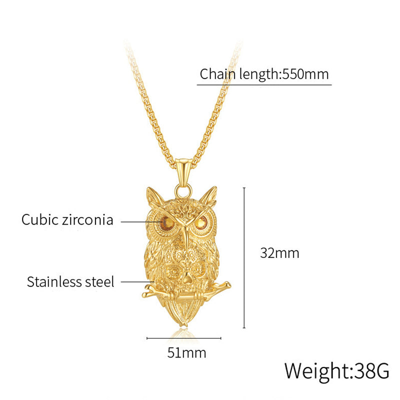 Stainless Steel Jewelry Owl Fashion Necklace Chain