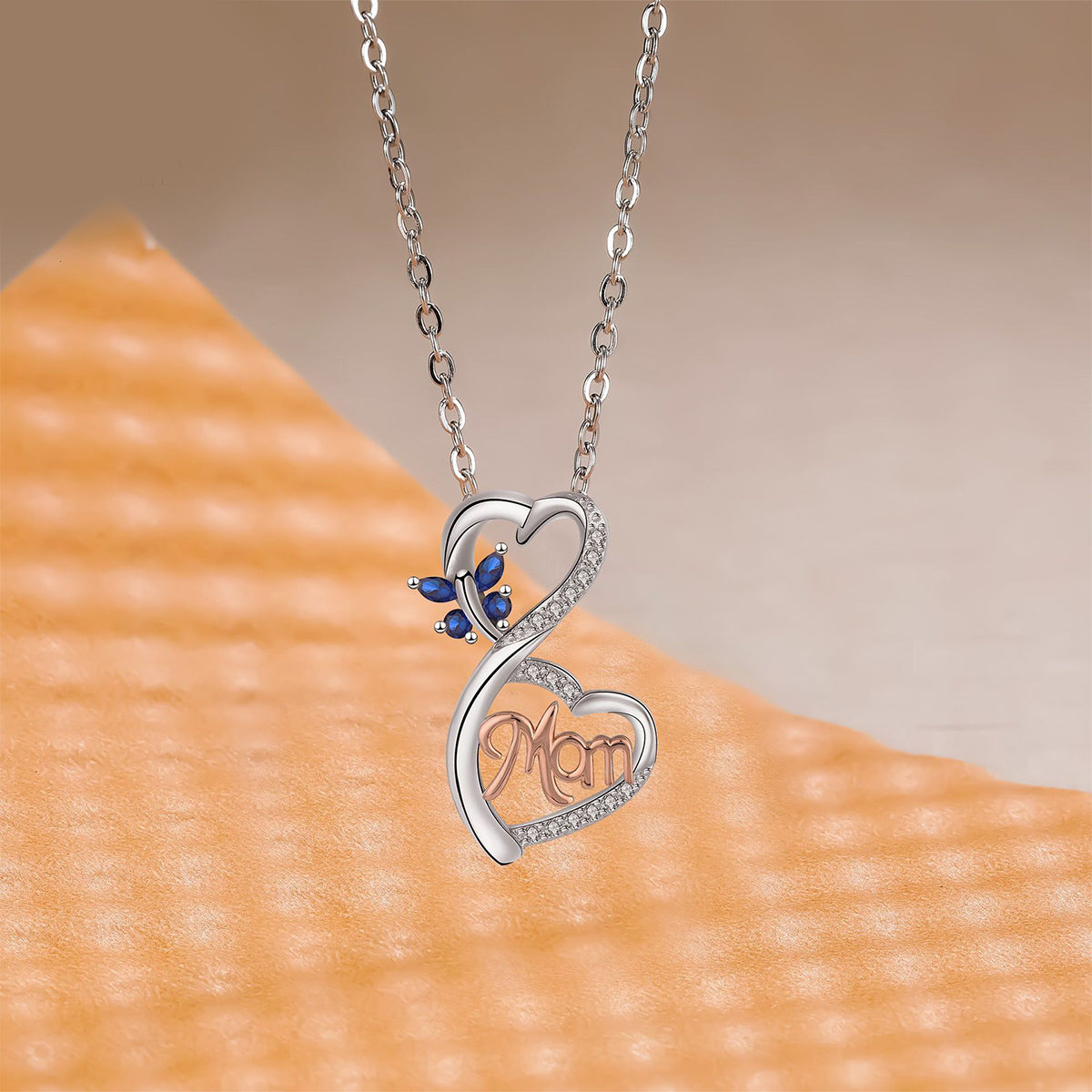Copper With Silver/Rosegold Plated Heart Pendant Necklace