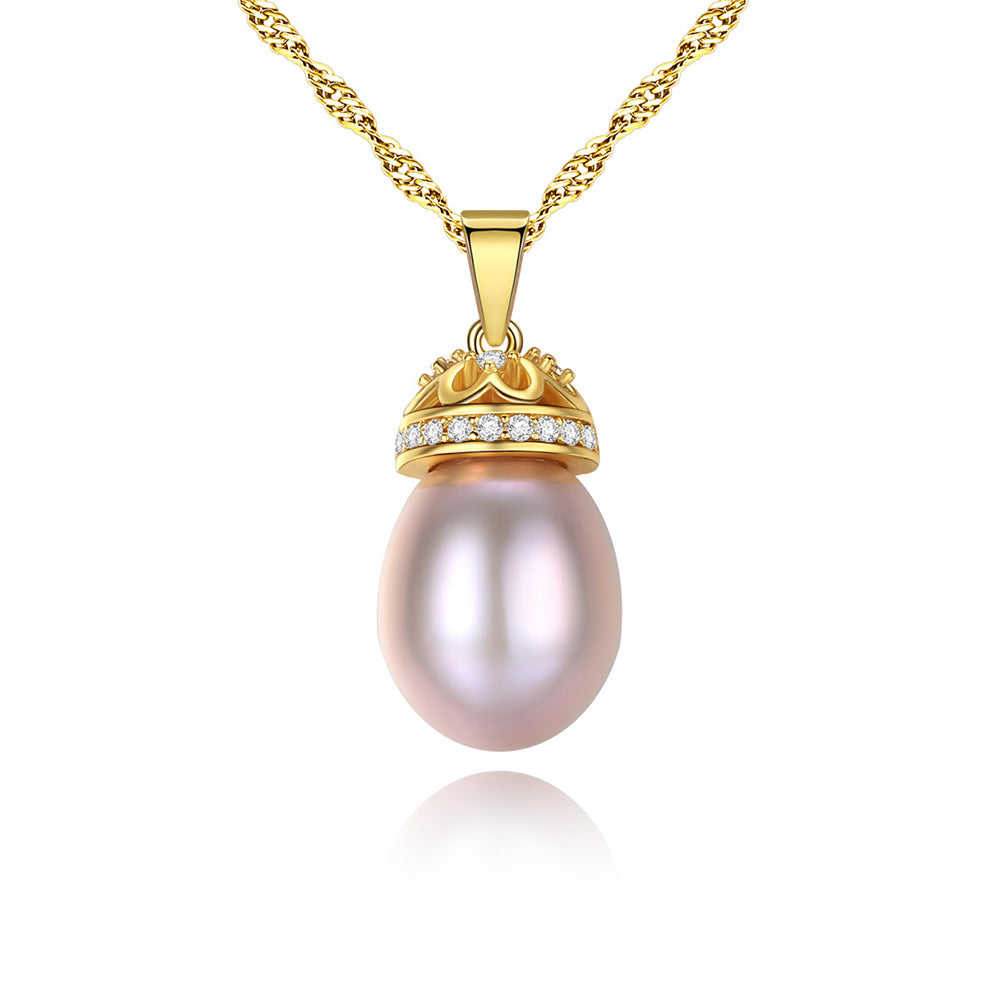 925 Sterling Silver Natural Pearl Drop Necklace Fashion Jewelry Gift for Women Girls