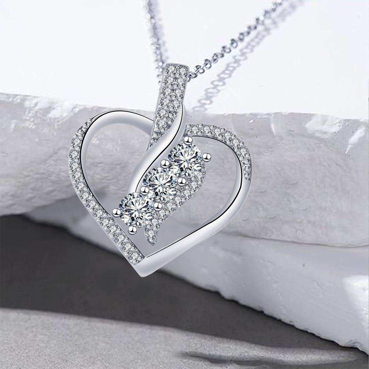 Copper With Silver Plated Heart Pendant Necklace