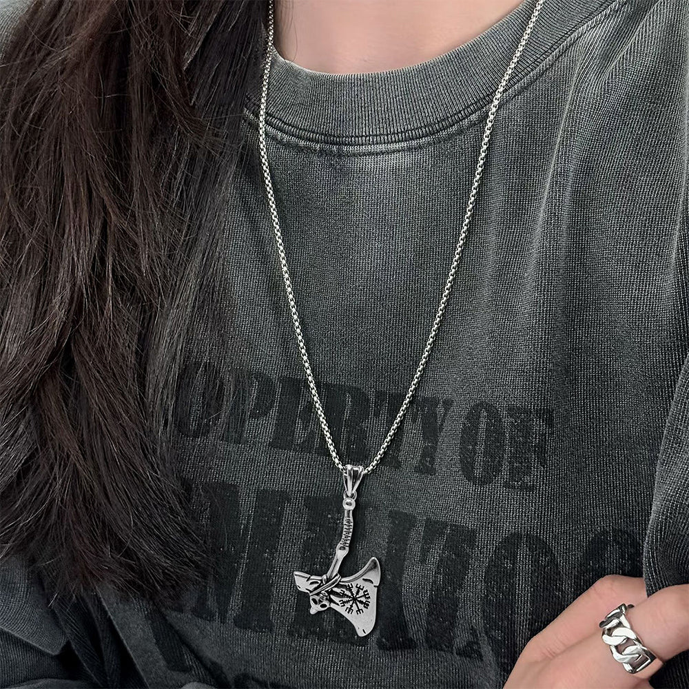 Battle Axe Pendant Necklace, Men Women's Fashion Jewelry, Perfect for Parties & Gifts, Elegant Accessory for Everyday Wear