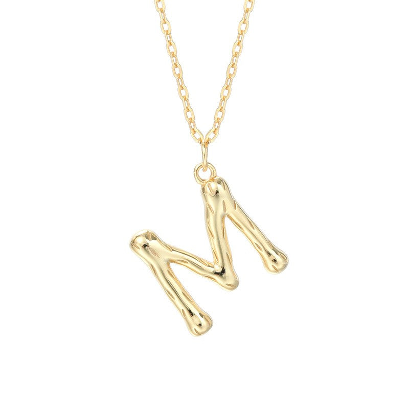 925 Sterling Silver Letter A-Z Initial Pendant Necklace