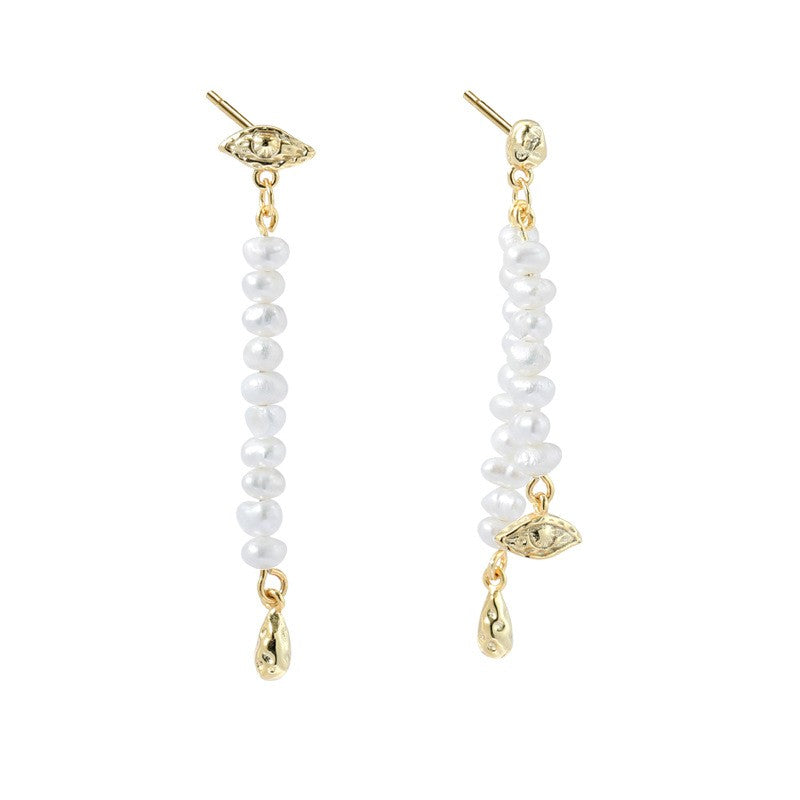 925 Sterling Silver Natural Pearl Earrings Fashion Jewelry Gift for Women Girl