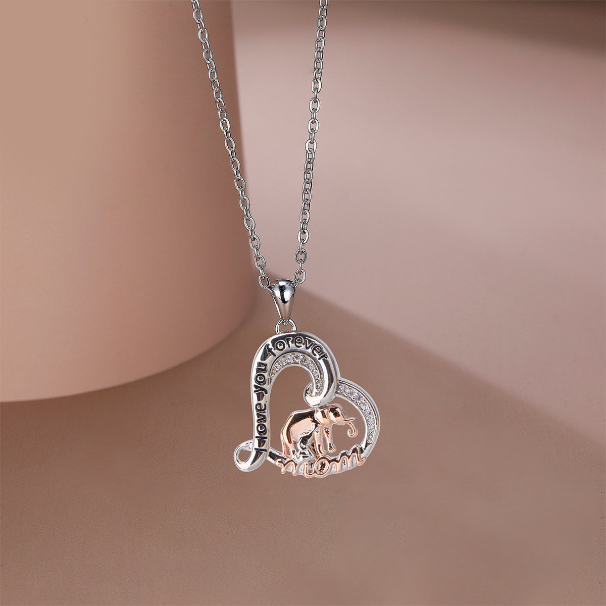 Copper With Silver/Rosegold Plated Heart Pendant Necklace