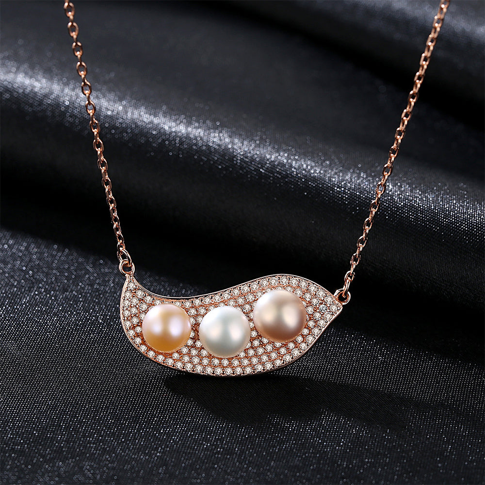 925 Sterling Silver Natural Pearl Drop Necklace Fashion Jewelry Gift for Women Girls
