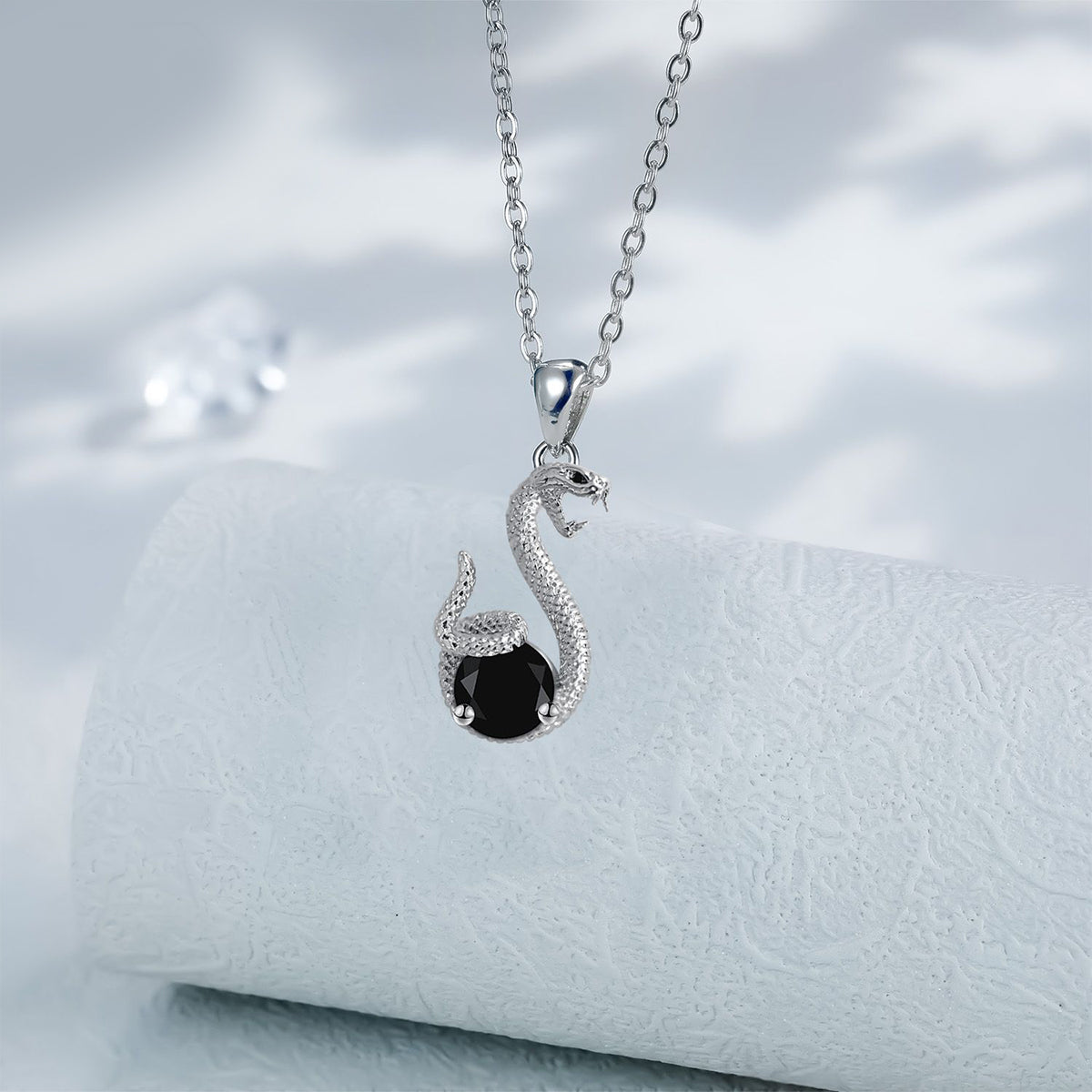 Copper With Silver Plated Snake Pendant Necklace