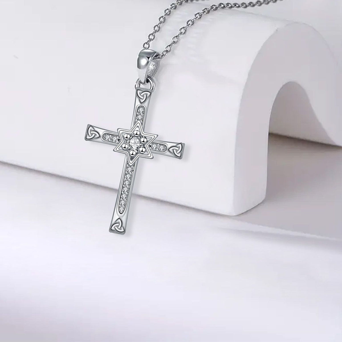 Copper With Silver Plated Cross Pendant Necklace