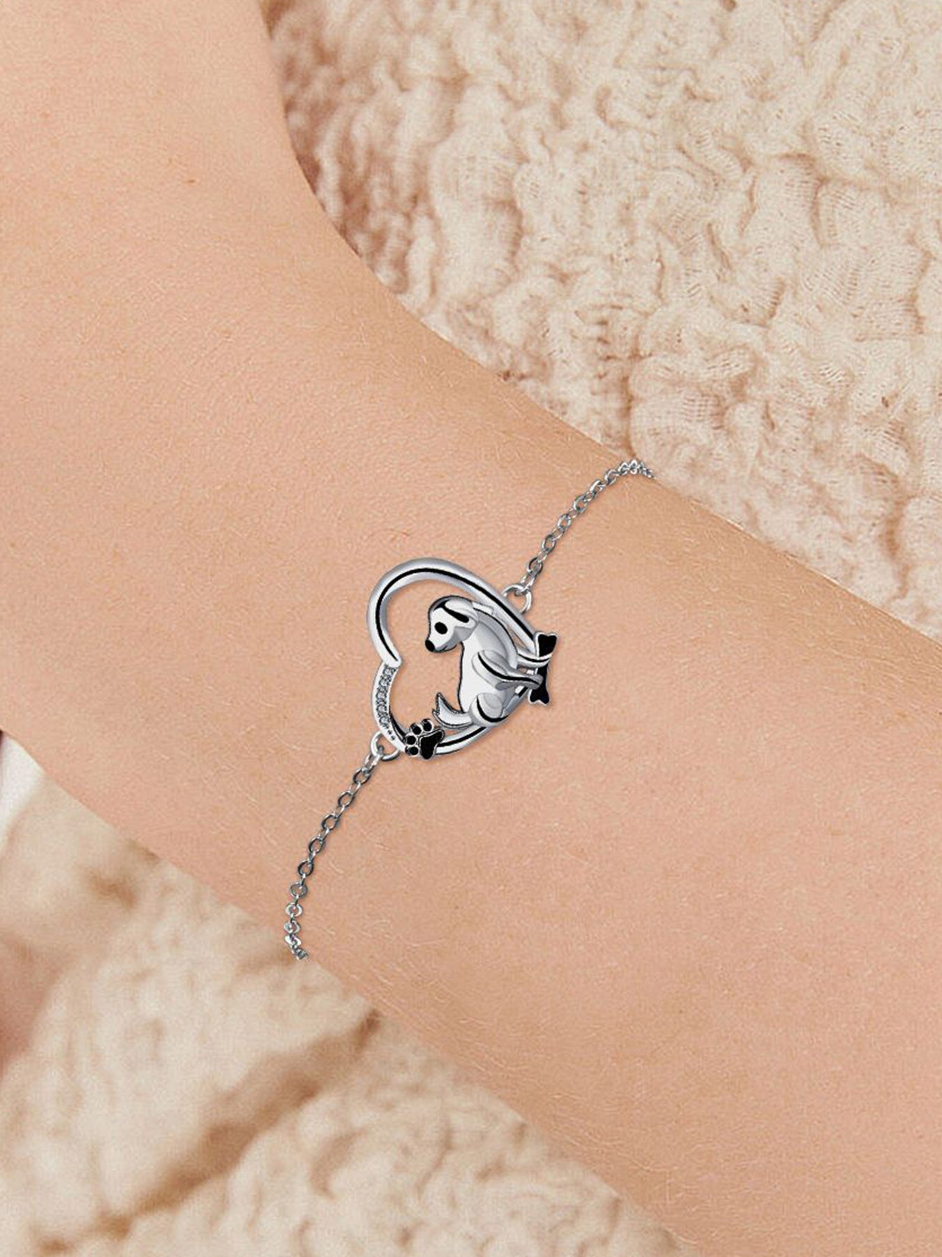 Cute Dog Design Bracelet, Fashionable Jewelry for Women & Girls, Trendy All-match & Exquisite Jewelry for Birthday Gift