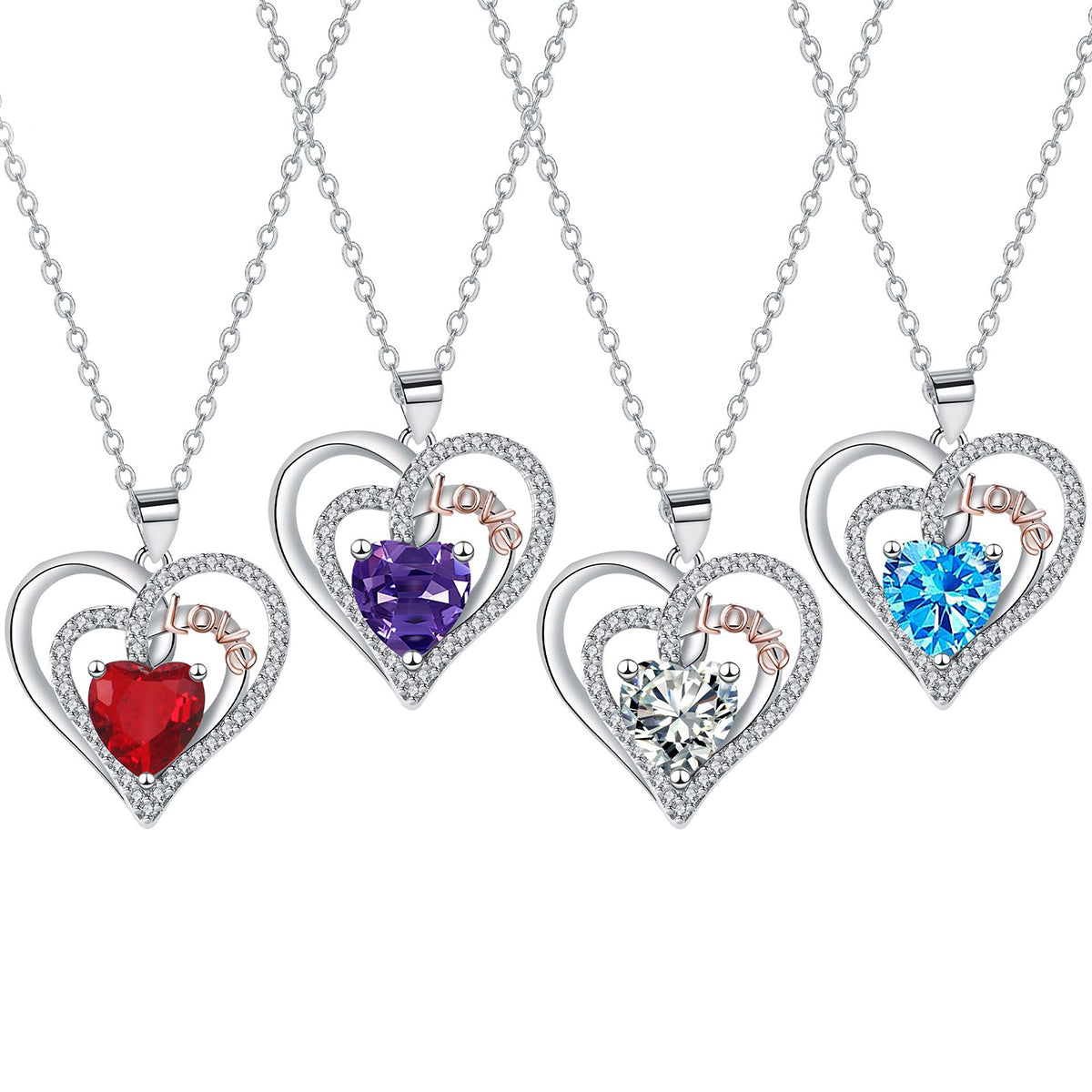 Copper With Silver Plated Heart Pendant Necklace