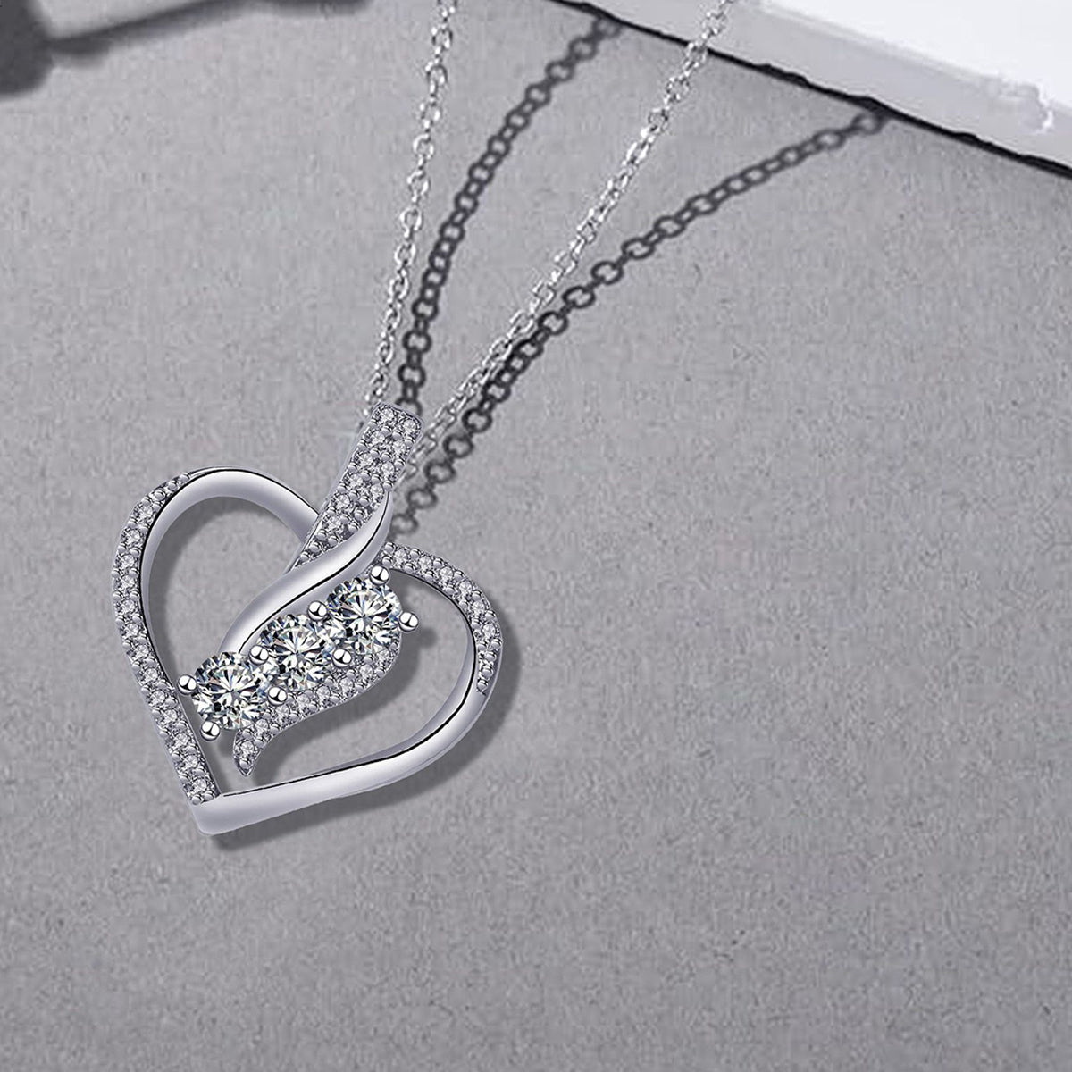 Copper With Silver Plated Heart Pendant Necklace