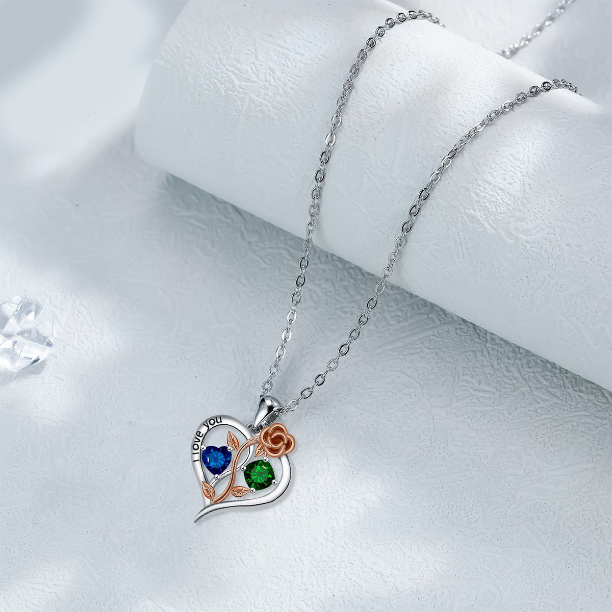 Copper With Silver/Rosegold Plated Heart Pendant Necklace