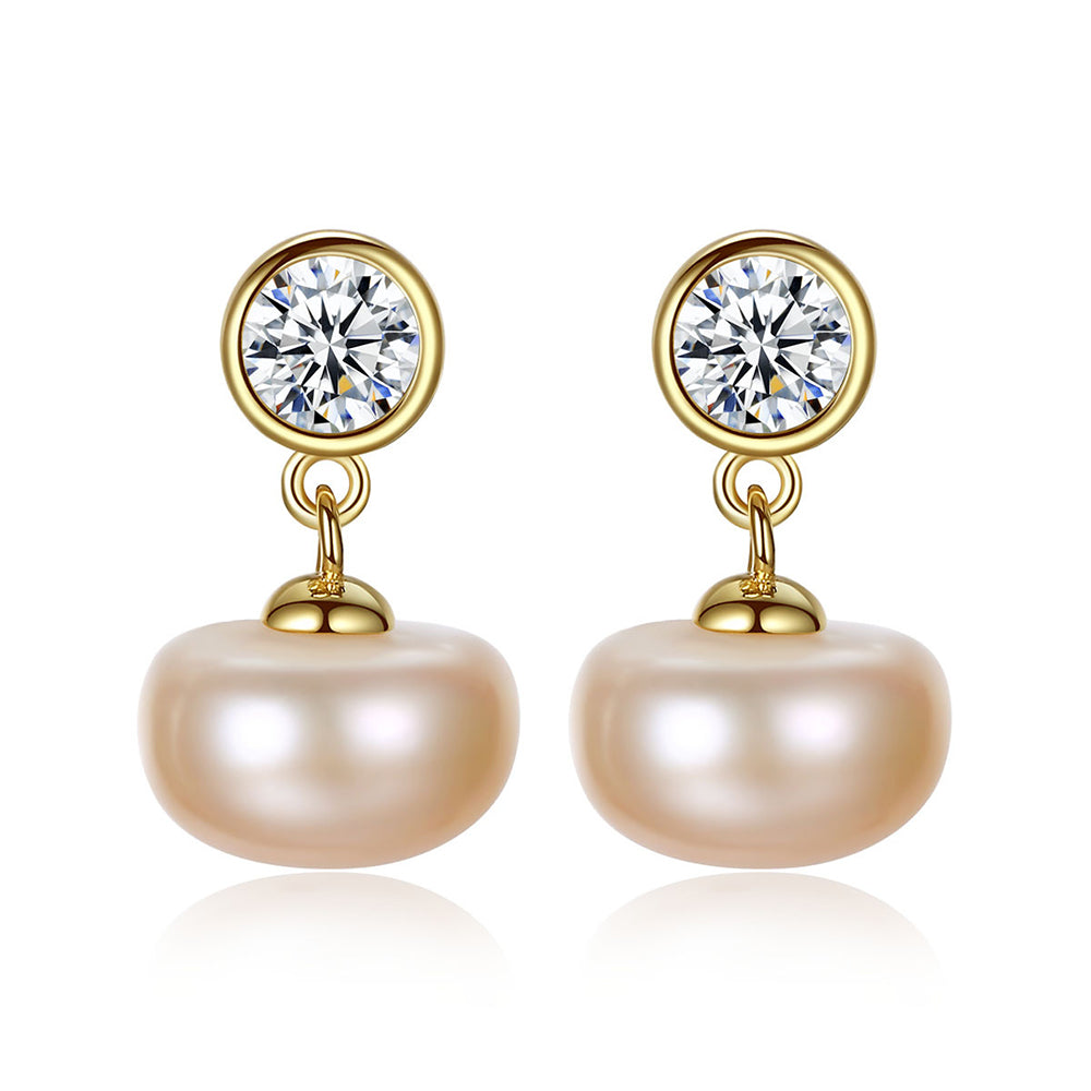 925 Sterling Silver Natural Pearl Drop Earrings Fashion Jewelry Gift for Women Girls