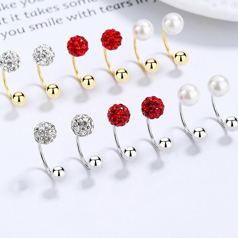 925 Sterling Silver Pearl Screwed Earrings