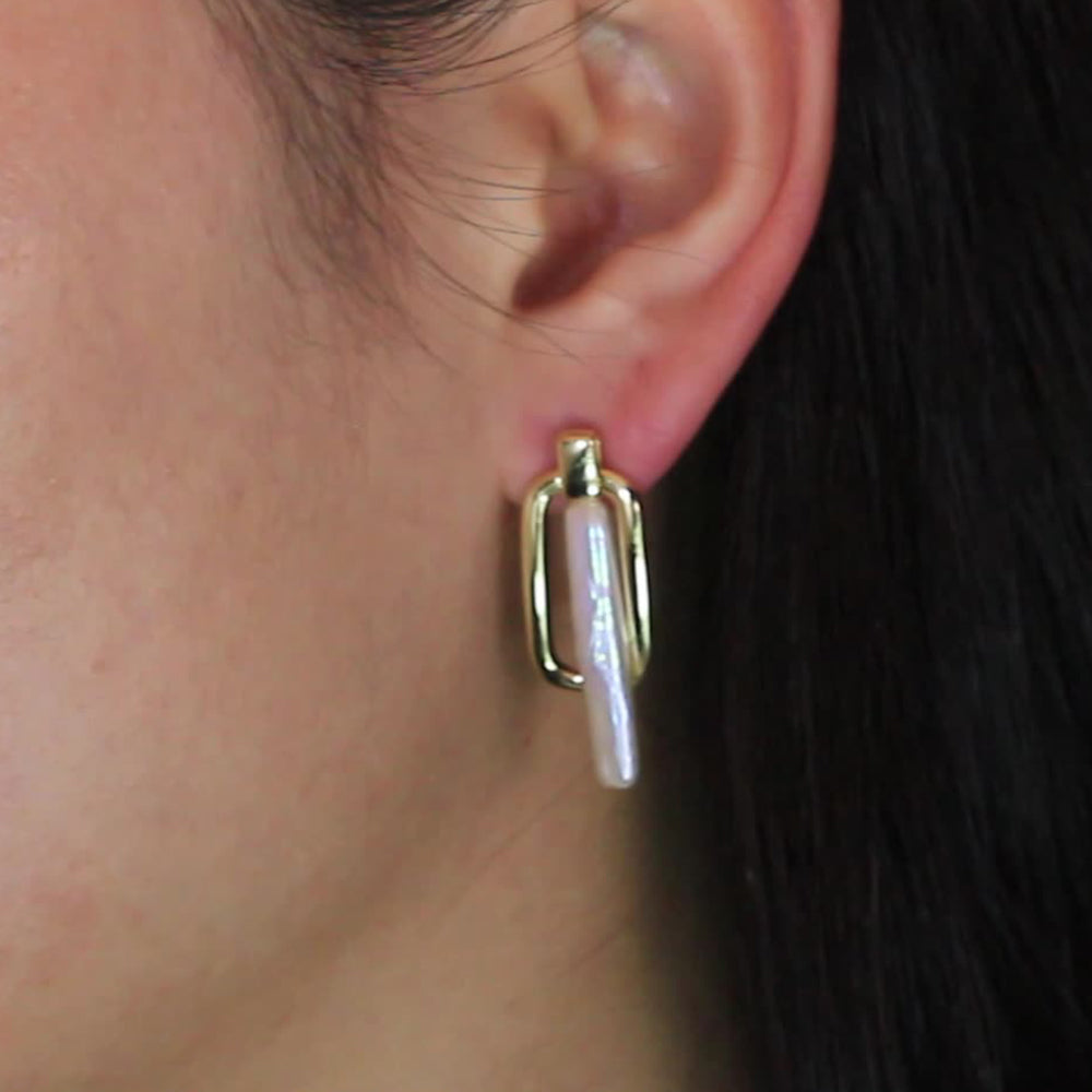 925 Sterling Silver Natural Pearl Earrings Fashion Jewelry Gift for Women Girl