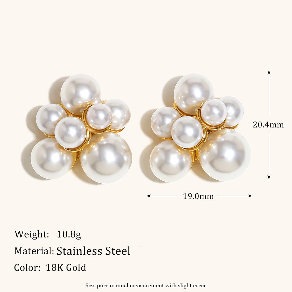 316L Stainless Steel Jewelry Fashion Pearl Earrings