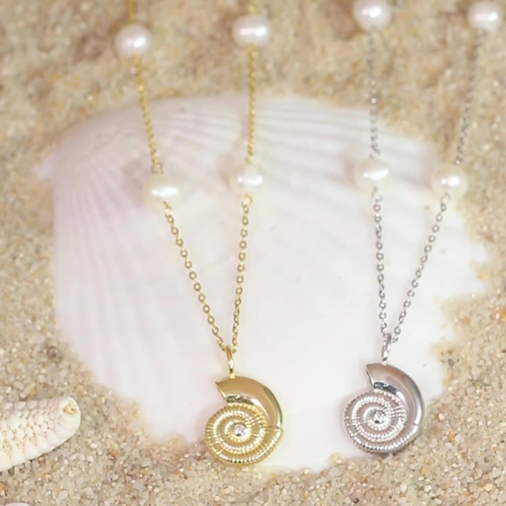 925 Sterling Silver Natural Pearl Necklace Fashion Jewelry Gift for Women Girls