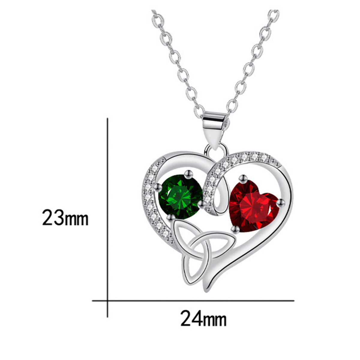 Copper With Silver Plated Heart Pendant Necklace
