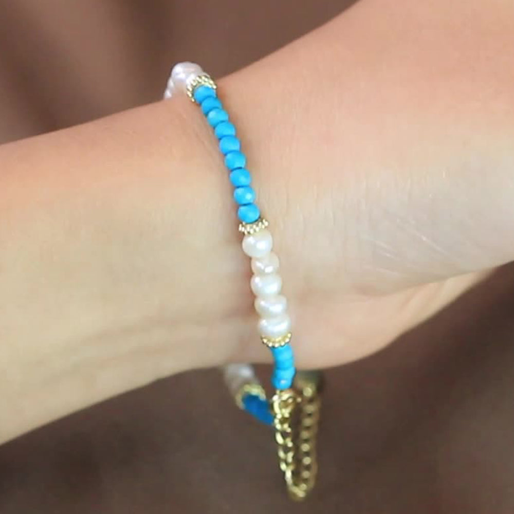 925 Sterling Silver Pearl Bracelet Fashion Jewelry Gift for Women Girls