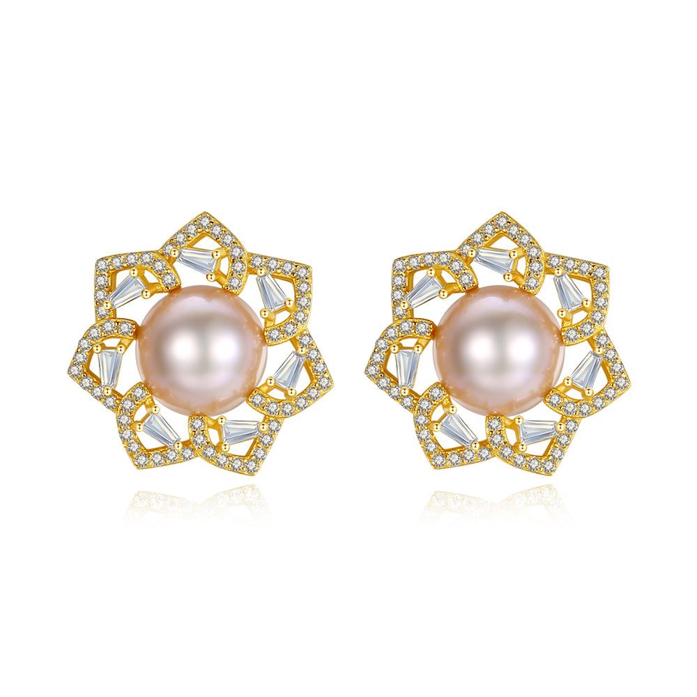 925 Sterling Silver Natural Pearl Drop Earrings Fashion Jewelry Gift for Women Girls