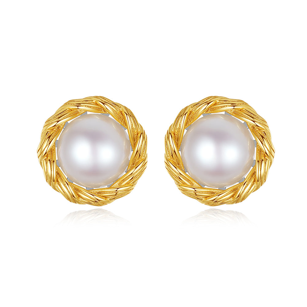925 Sterling Silver Natural Pearl Drop Earrings Fashion Jewelry Gift for Women Girls