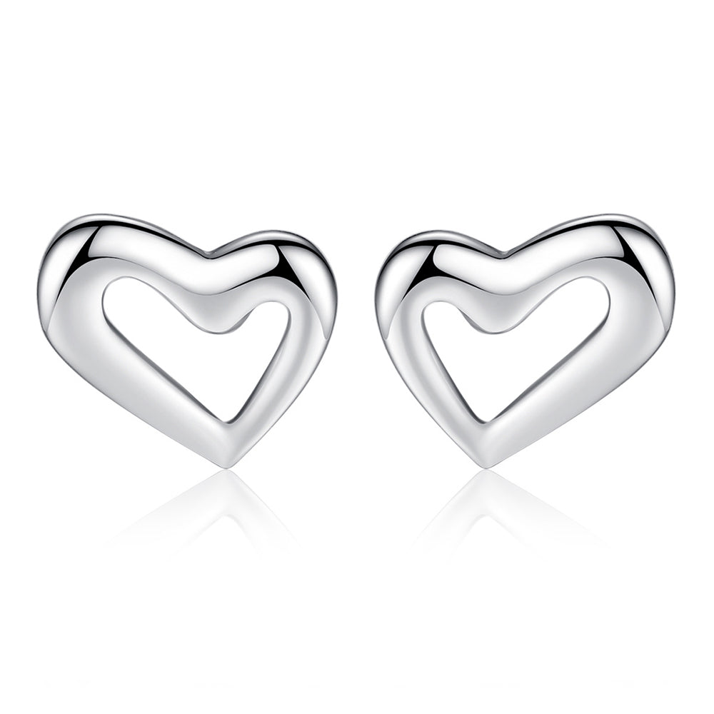 925 Sterling Silver Heart Earrings Fashion Jewelry Gift for Women Girls