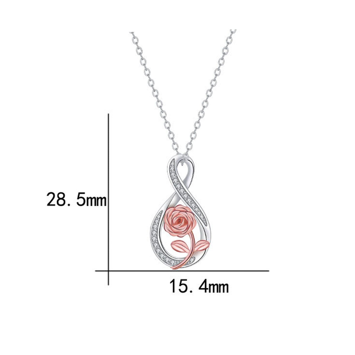 Copper With Silver/Rosegold Plated Love Pendant Necklace