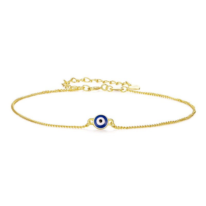 925 Sterling Silver Evil Eye Fashion Anklet