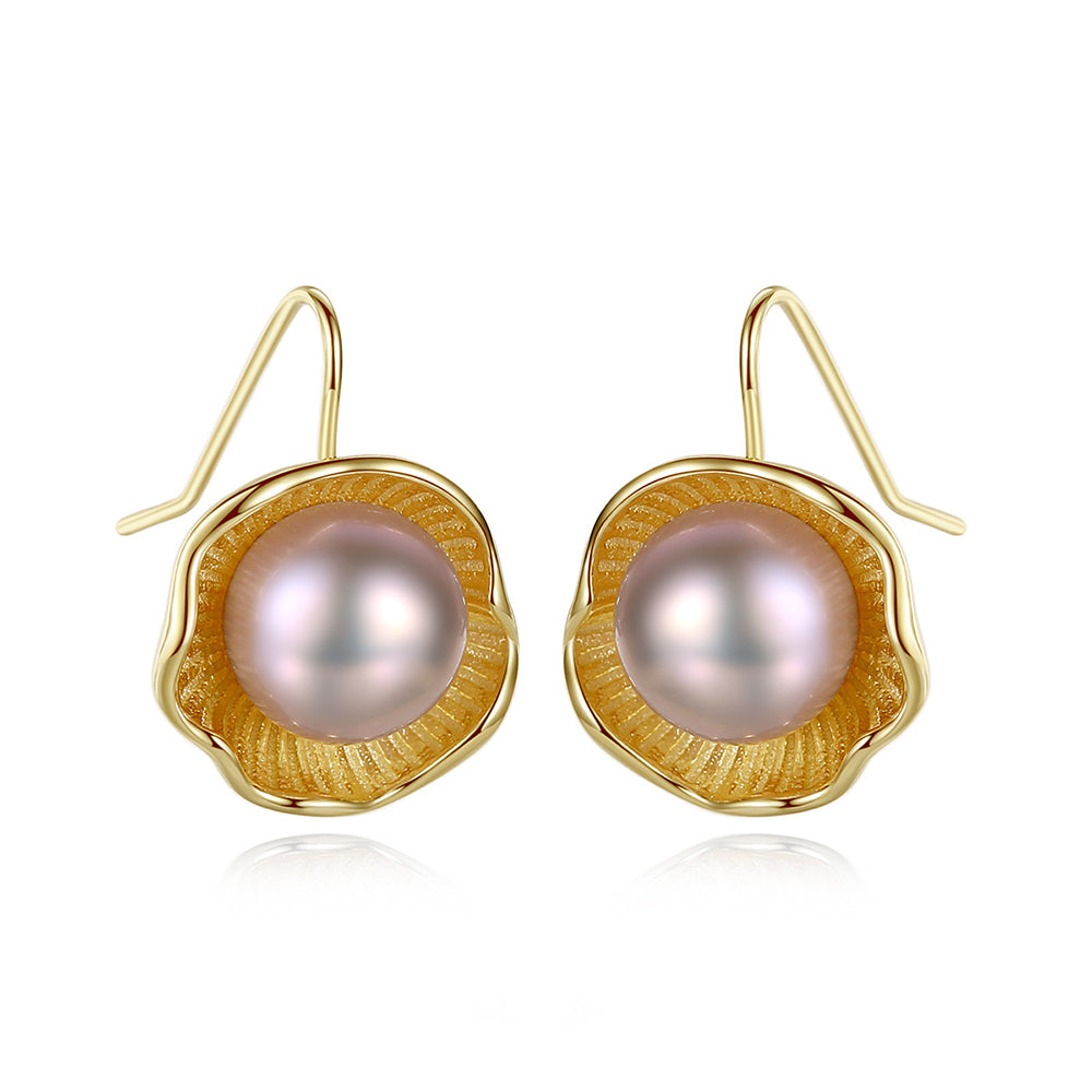 Pendientes colgantes de perla natural de plata de ley 925, joyería de moda, regalo para mujeres y niñas.