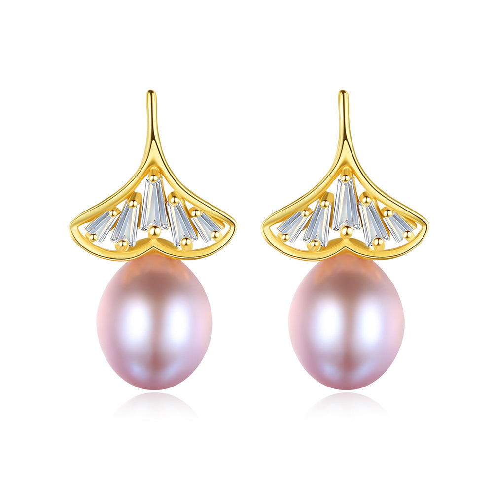 925 Sterling Silver Natural Pearl Drop Earrings Fashion Jewelry Gift for Women Girls