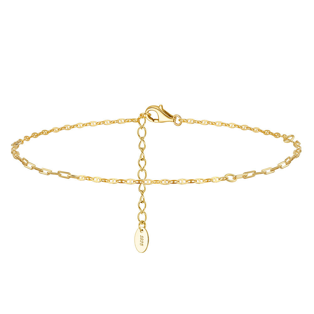 925 Sterling Silver Link Chain Fashion Anklet