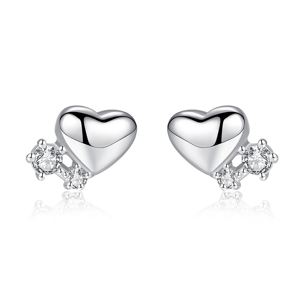 925 Sterling Silver Heart Earrings Fashion Jewelry Gift for Women Girls