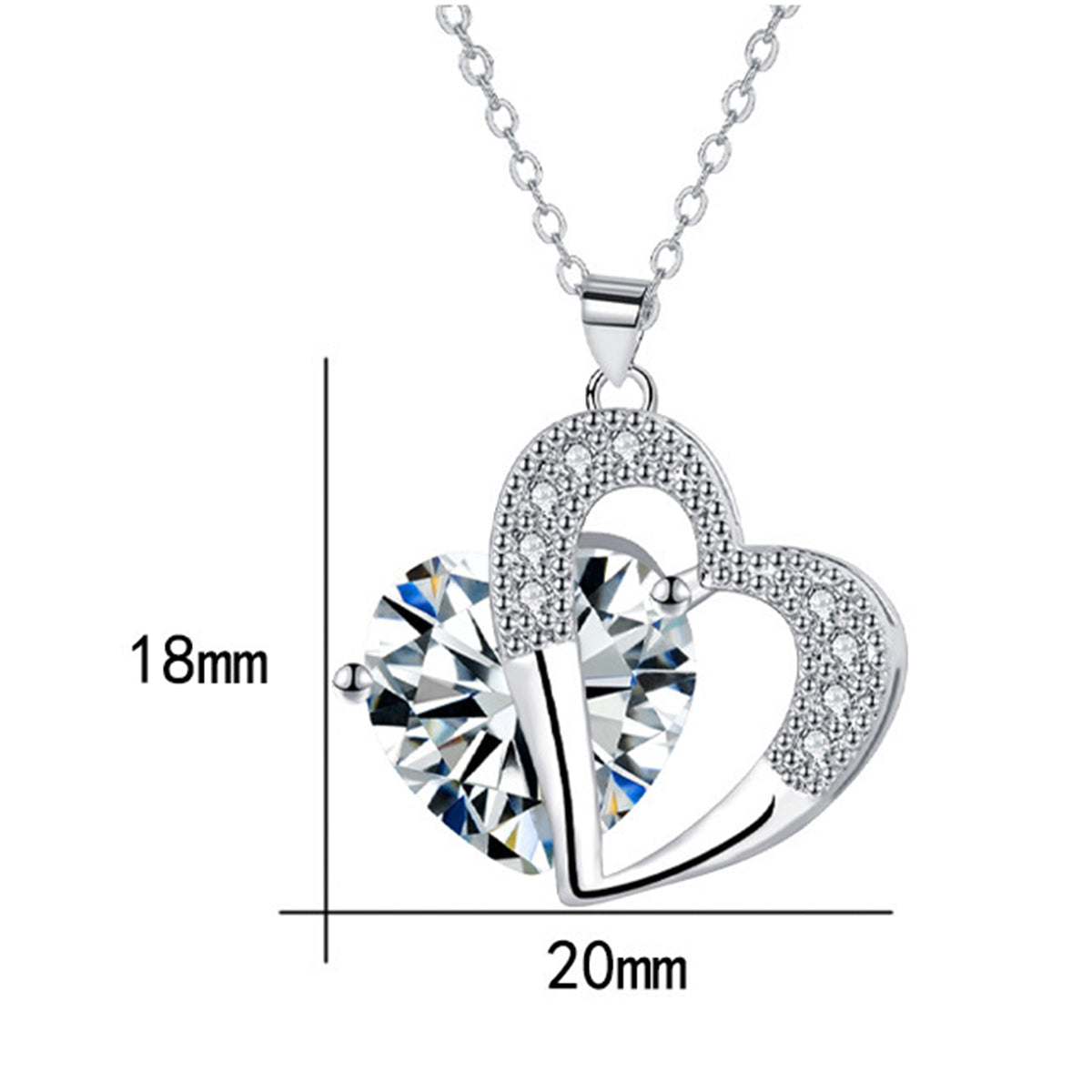 Copper With Silver Plated Heart Pendant Necklace