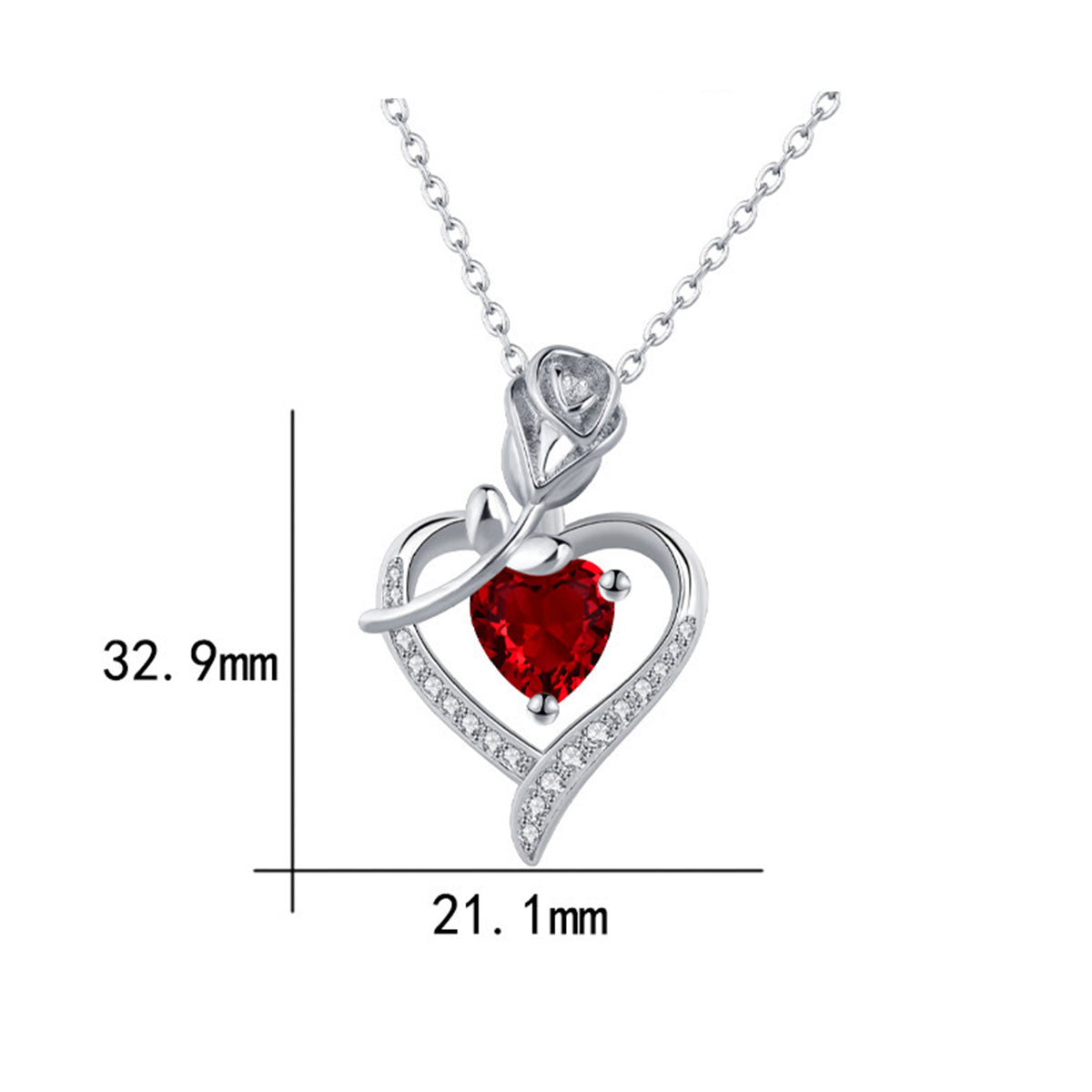 Copper With Silver Plated Heart Pendant Necklace