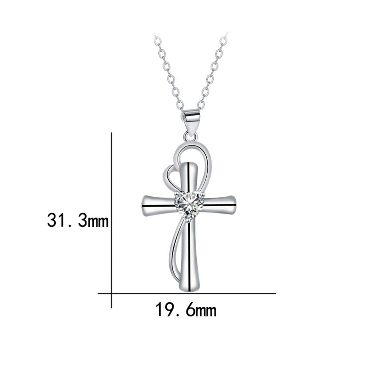 Copper With Silver Plated Cross Pendant Necklace